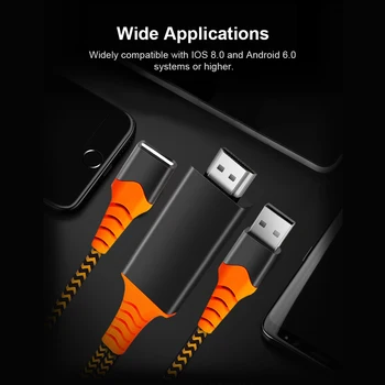 

Mobile Phone to HD Adapter 1080P HDTV Digital AV Adapter USB 2.0 HD Cable Male and Female HD Video Converter for iPhone Android