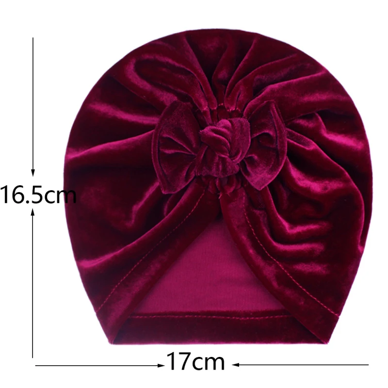 Solid Baby Cotton Beanies Cute Bear Ear Bowknot Turban Hats Sweet Soft 0-4T Elastic Caps For Newborn Baby Boy Girls Headwraps