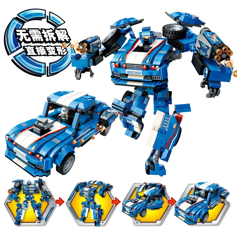 

ENLIGHTEN Assembled Building Blocks 3303 Detonation Velocity Ranger Hurricane Roadbuster Deformation Robot Educational Force Ins