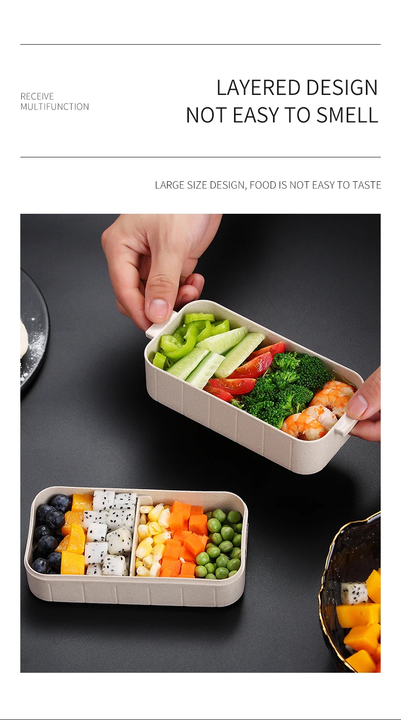 Японская коробка для микроволновой печи Bento, пшеничная соломинка, детский Ланч-бокс, герметичный Ланч-бокс для детей, школьный контейнер для еды, tiffin Box