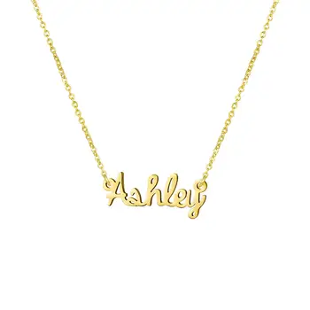 

45 Fonts to Choose Necklace Customized Stainless Steel Necklace Nameplate Choker Pendant English Name Jewelry Necklace Gold