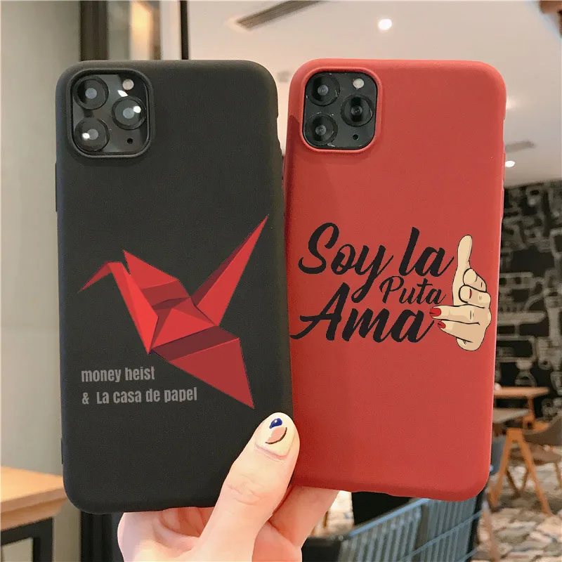 Испания ТВ деньги Heist дом бумага La Casa de papel мягкие черно красный корпус для Iphone 12 11
