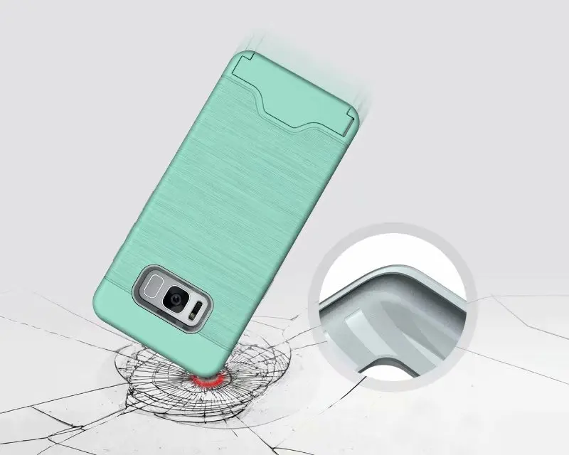 Для samsung Galaxy S7 S7 Edge S8 S8+ S9 S10 Note10 Plus Матовый держатель для карт противоударный чехол с кронштейном Полный защитный чехол