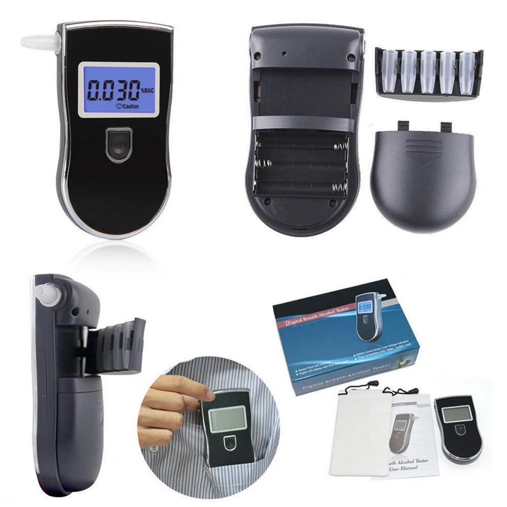 AT-818 Professional Police Digital Breath Alcohol Tester Breathalyzer Analyzer Detector alcohol tester breath alcohol tester