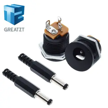 

GREATZT 10Pcs DC-022 5.5-2.1 / 5.5 x 2.1mm DC Power Socket/ DC Connector Panel Mounting DC022