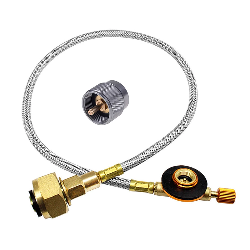 

LPG Gas Refill Adapter Flat Cylinder Tank Coupler Valve Connecting Pipe for outdoor camping hiking