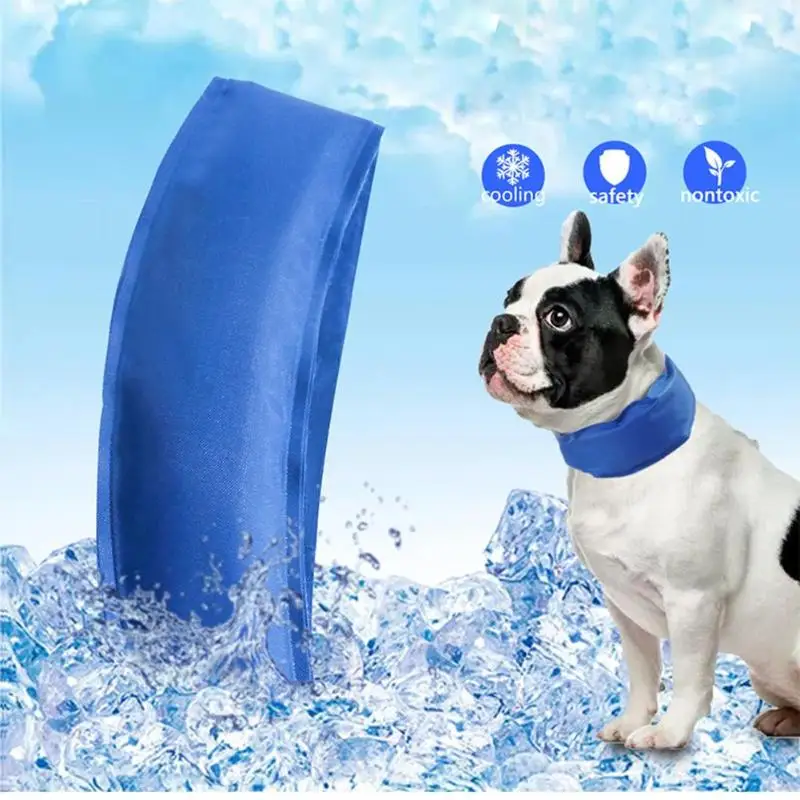 

Pet Summer Cooling Collar Cold Scarf Soft Ice Bag Necklace Dogs Wrap Neck