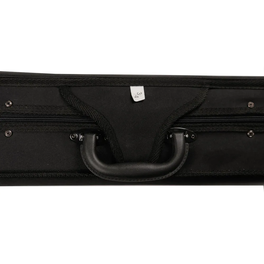 Rectangle Canvas Violin Case Foam Violino Case Handmade 4/4 Size Black color