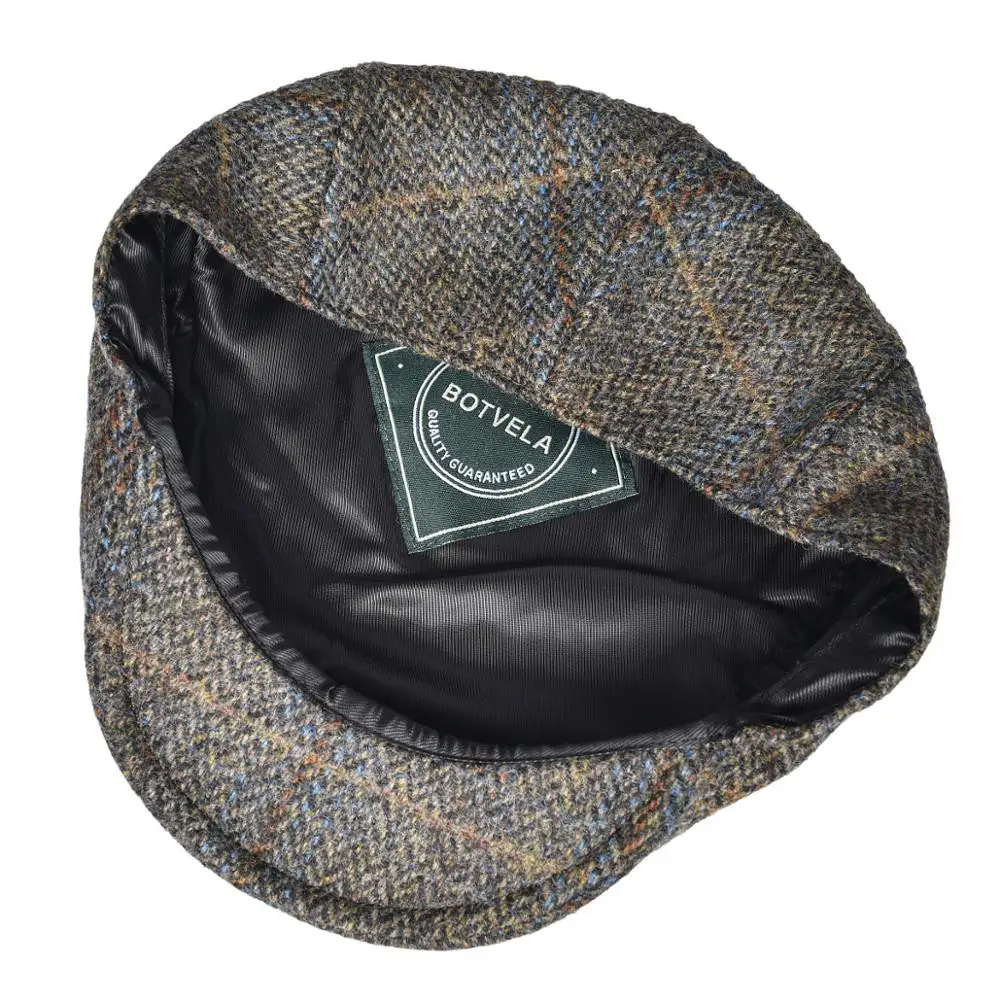 100% Wool Ivy Cap Herringbone Flat Caps 