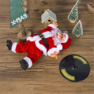 Christmas Decorations Electric Handstand Street Dancing Santa Claus Doll with Music Children's Toys Ornaments