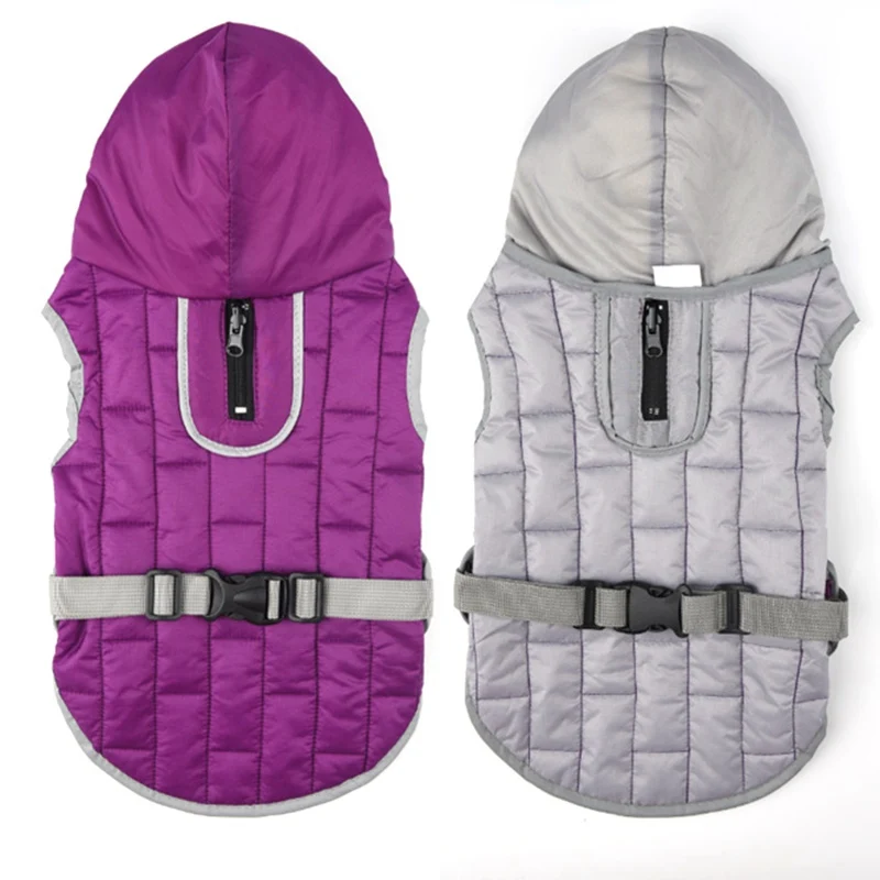 NewPet одежда для домашней собаки, двойные, двухсторонние, водонепроницаемые, полиэфирные, хлопковые пальто, уличная куртка с капюшоном для осени и зимы - Color: Z