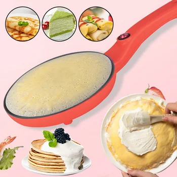 

Electric Crepe Maker Pizza Pancakes Machine Non Stick Griddle Baking Pan Cake Machine for Home Kitchen Cooking Tools 220V 700W