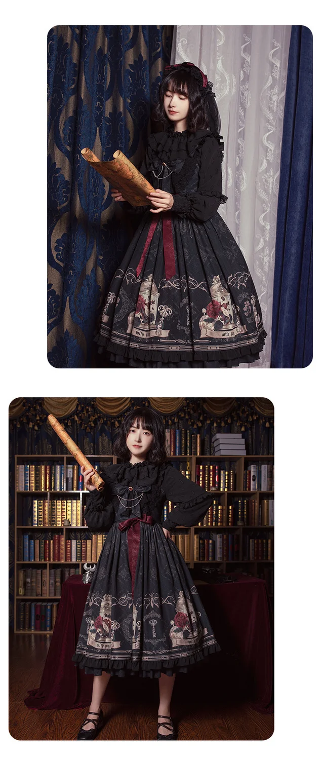 LISM Lolita Jsk Dress And Rose Gothic Style Dark Vintage Victorian Princess Party Sleeveless -Zentai shop online H5ae162a9173645cfa369ab72f75f0a35a.jpg