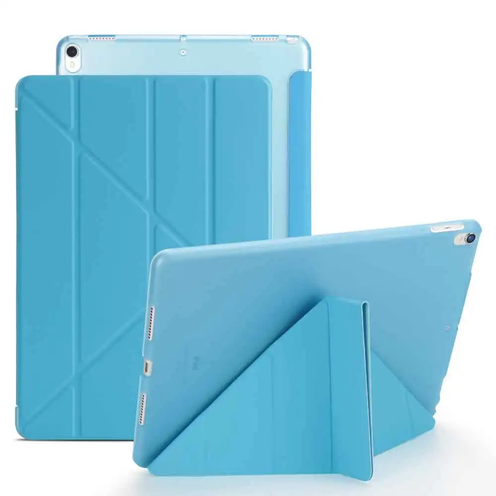 Чехол для iPad Air 2(), тонкий кожаный мягкий ТПУ чехол с подставкой для iPad 6 Air2 A1566 A1567 со стилусом+ плёнкой - Цвет: S-Sky Blue