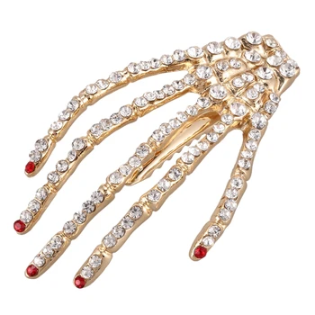 

Punk Rock Devil Skeleton Hand Claw Hair Clip (Gold,1pc)