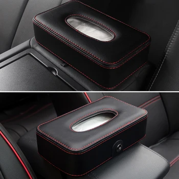 

Multifunctional Car Tissue Box Holder Seat Back Headrest Hanging Leather Tissue Case Interior Accessories