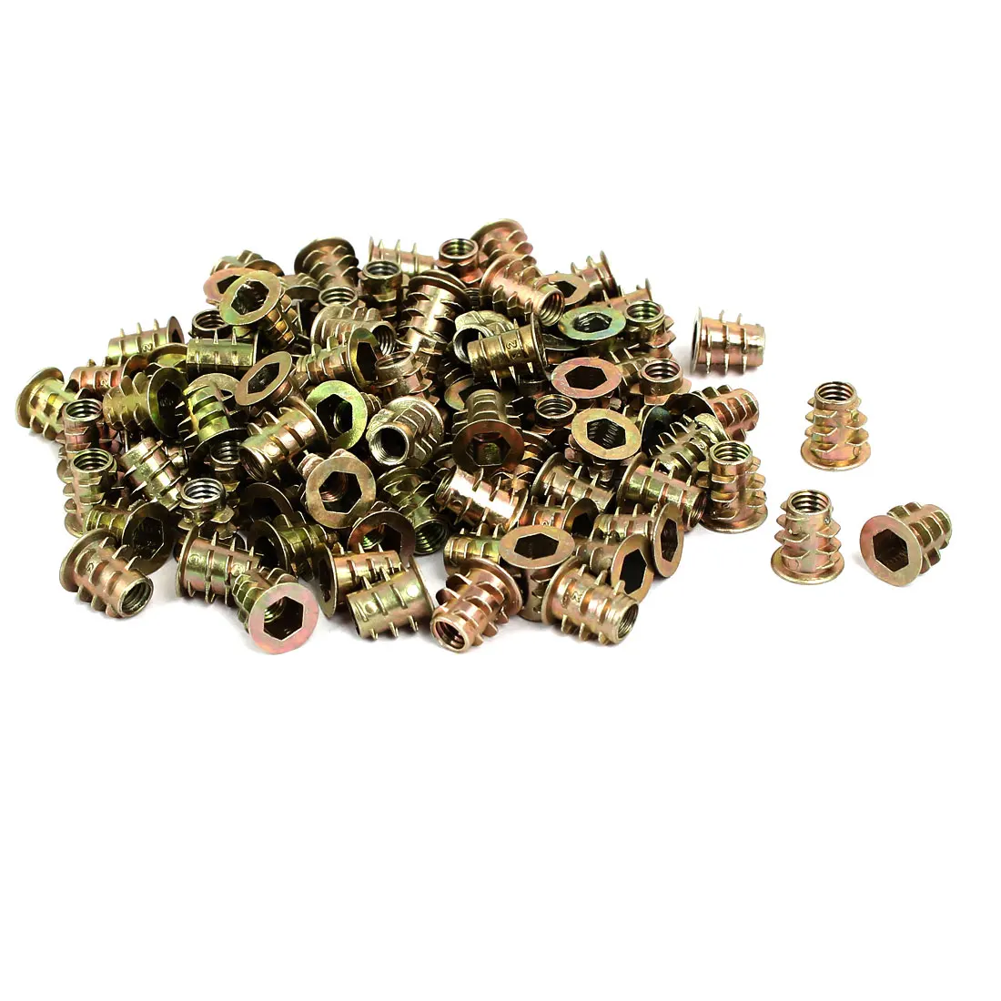 

uxcell M5x10mm Interface Hex Socket Threaded Insert Nuts 100pcs for Wood Furniture