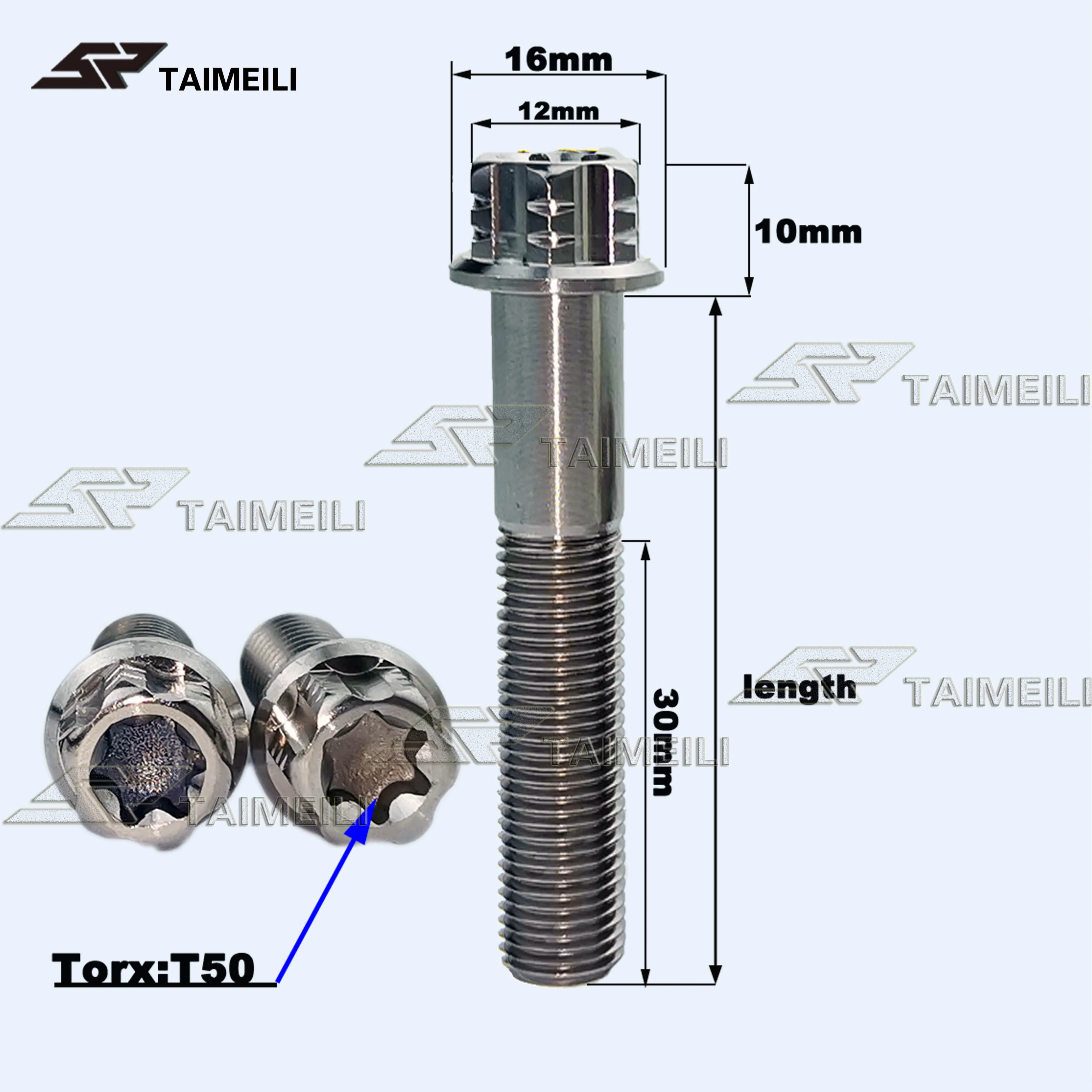 Титан винты цветочного бутона фланцевые винты M10x25/35/40/55/60 мм Винт шаг резьбы 1,25 тормоза мотоцикла