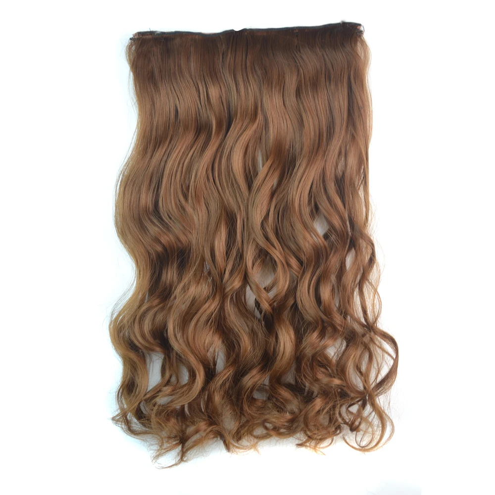 Mengyun Wholesale Long Body Wave Synthetic Hair Extensions1 Piece 5 Clips In Hair Extensions Wavy 120g