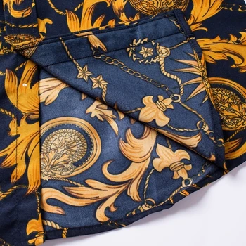 

Long Sleeve Button Casual Flower Print Gift Top Slim Daily Fashion Soft Thin Men Shirt Business Spring Autumn