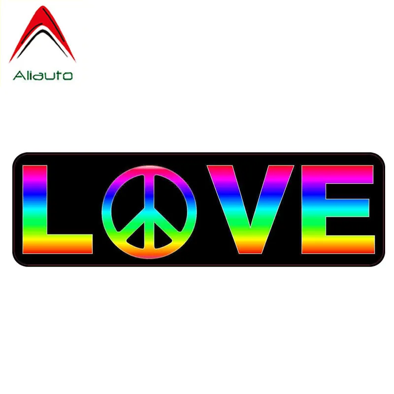 Забавные автомобильные наклейки Aliauto Peace Love Радуга гей декоративные царапины для