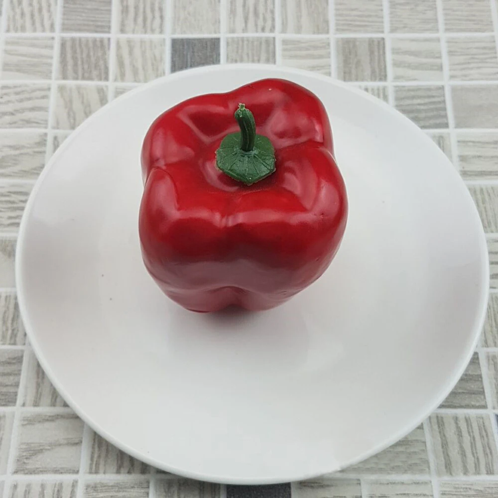  3pcs Artificial Chili Peppers Fake Vegetables Children Teaching Kitchen Decor - 4000343665118