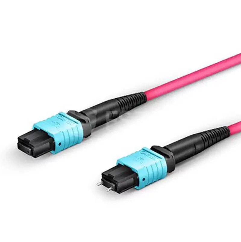 24core MPO-LC female Type B fiber optic patchcords 40G round cable OM4 RED color 1M 3M jumper 8 12 24 strand ftth