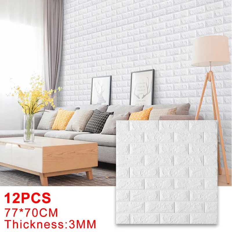Foam Wallpaper Stickers Brick Self-Adhesive Home-Decoration Living-Room Kids Bedroom