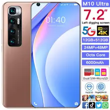 Global Version M10 Ultra 7.2 Inch 12/512GB Android10 Full Screen 4G 5G Smart Phone Dual SIM Mobile Phone Octa Core Cell Phone