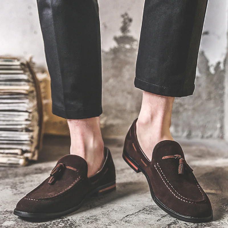 Suède Mannen Loafer Schoenen Mode Mannelijke Bootschoenen Casual Schoenen  Man Party Wedding Schoeisel|Casual schoenen voor Mannen| - AliExpress