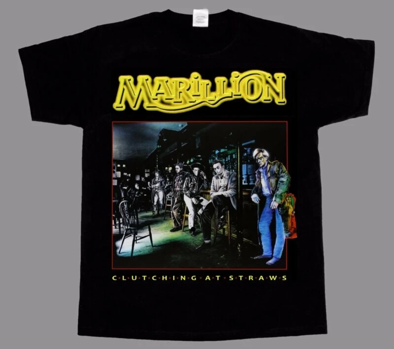 MARILLION редкая черная футболка с трубочками | Мужская одежда