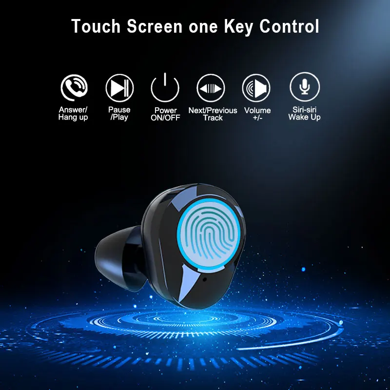 TWS Bluetooth 5 0 Wireless Headphones Earbuds 3000mAh LED Display Charging Box 9D Sport Waterproof headset With Micphone