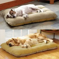 Роскошный зимний матрас для собачьей лежанки, утолщенная подстилка-подушка для домашних животных, теплая флисовая кровать для щенка