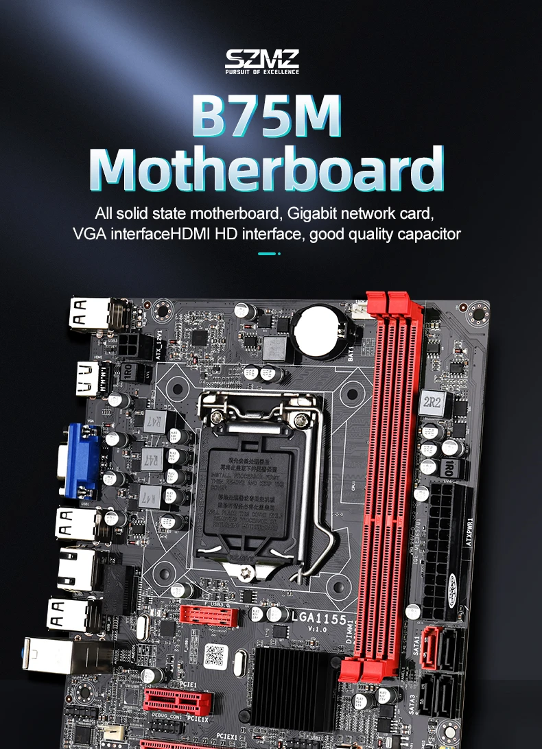 best chipset for gaming pc B75M Desktop mMotherboard B75 LGA1155 Fori3-2100 i3-2120 i3-3240 i5-2400 i5-3450 i5-3470 i7-2600 CPU Support DDR3 Memory best motherboard for pc