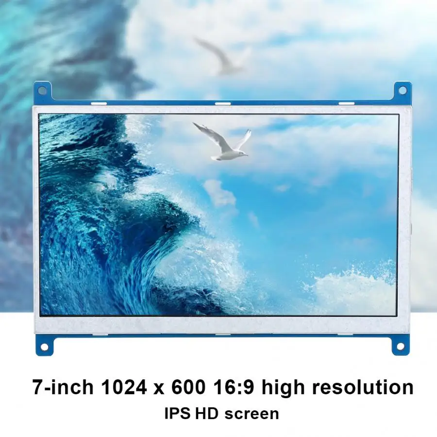 7 дюймов 1024x600 HD моментом ips Экран с широким углом обзора для Raspberry Pi 4B/3B