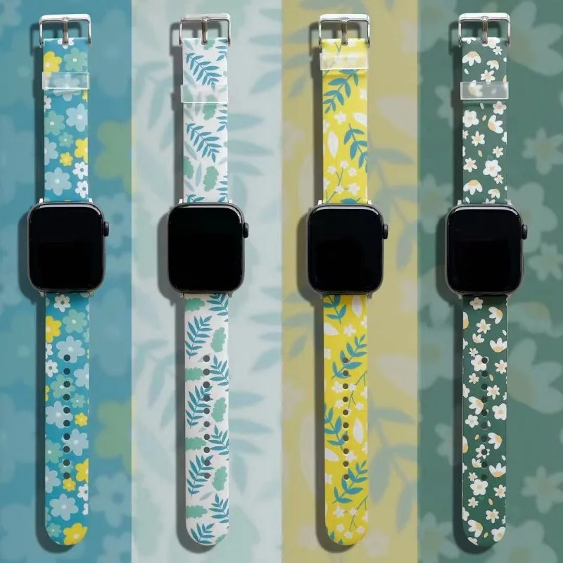Ремешок для умных часов iWatch series 2 3 4 5 6 с цветами Apple watch 38 40 42 44 мм | Электроника