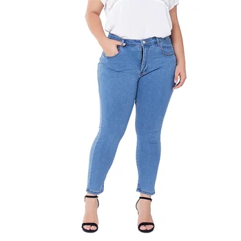 

KALENMOS Women Plus Size Jeans Feminino Casual Push Up Denim Jeans Strech High Waist Skinny Pants Slim Fit Bodycon Trousers
