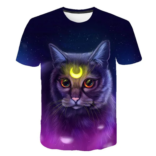 2021 fashion casual men's and women's T-shirts two pieces of 3d cat print shirt men's and women's short-sleeved tops XXS-6XL sum NT-9610