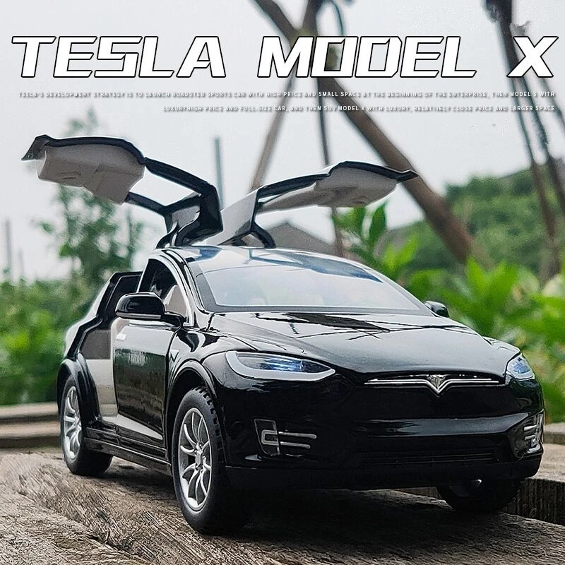1:24 Tesla Model X Alloy Car Diecasts Metal Simulation Toy Vehicles Collection Sound Light Kids Gift | Игрушки и хобби