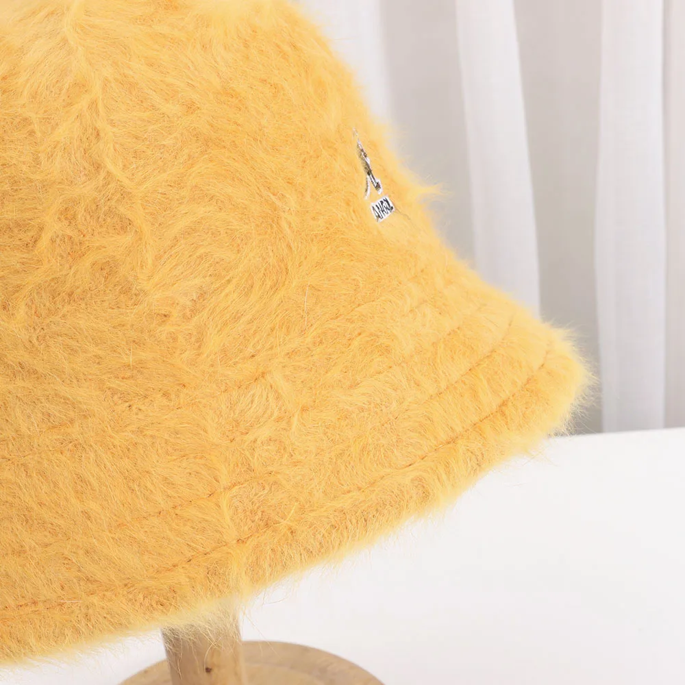 2022 Women Winter Bucket hat for Girls Solid color Rabbit fur All-match Fashion Fur Panama Hip Hop hat Keep warm cap for Women summer bucket hat womens