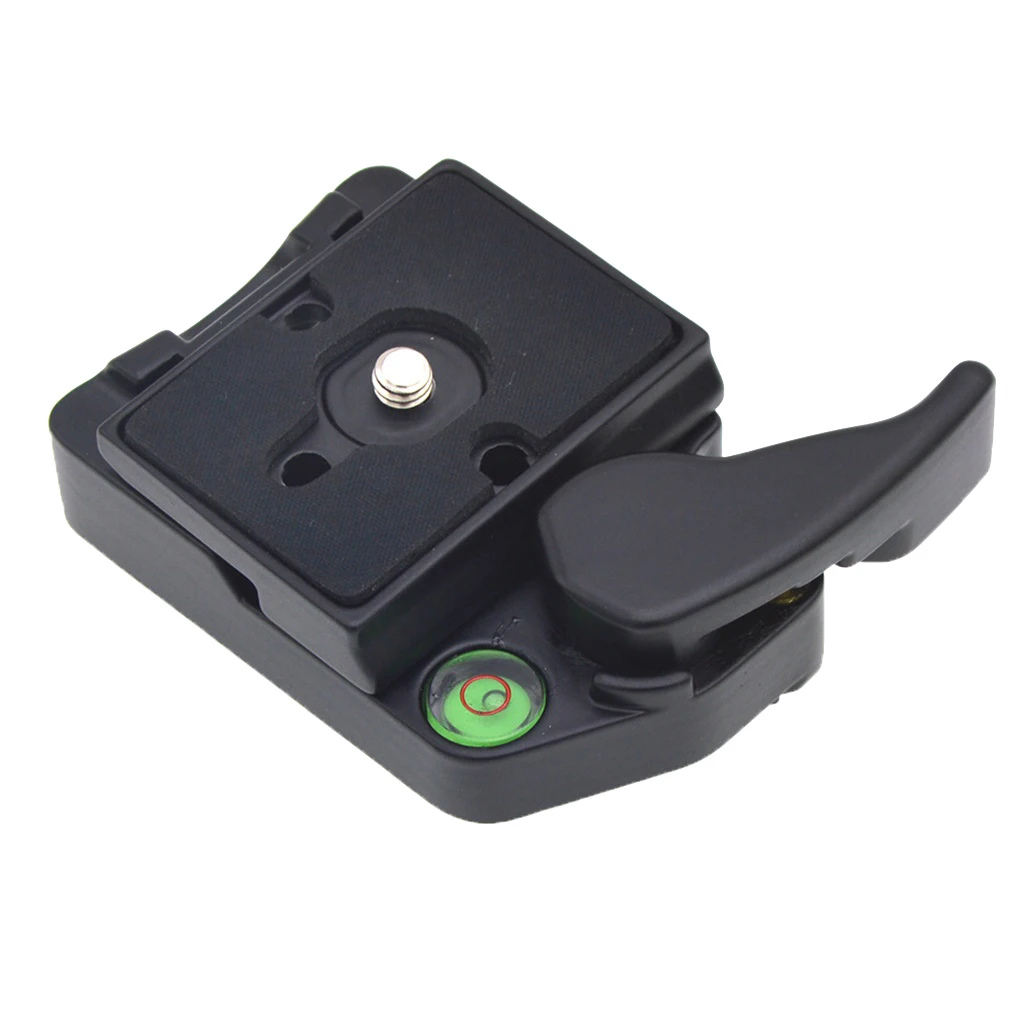 Quick Release Adapter with Plate for Manfrotto 323 RC2 Rapid Connect Adapter with 200PL-14 Quick Release Plate - Black