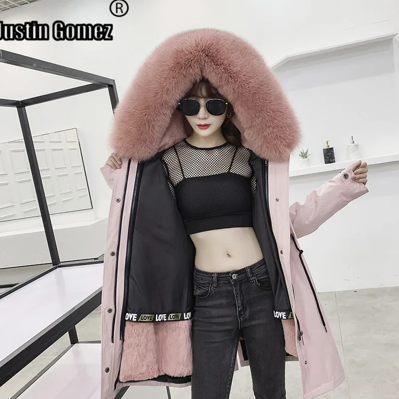 #*Cheap New Arrival Customized Fox Fur Collar Rabbit Fur Long Coat Warm Thickening Women #039;s Fur Jacket Outwear Autumn Winter Solid Coats