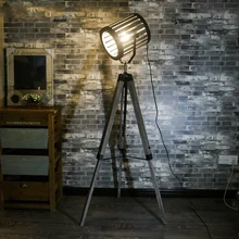 Американский промышленный Ретро пол чердака лампа штатив деревянный домашний декор светодиодная стоящая лампа бар офис гостиная спальня прикроватная лампа