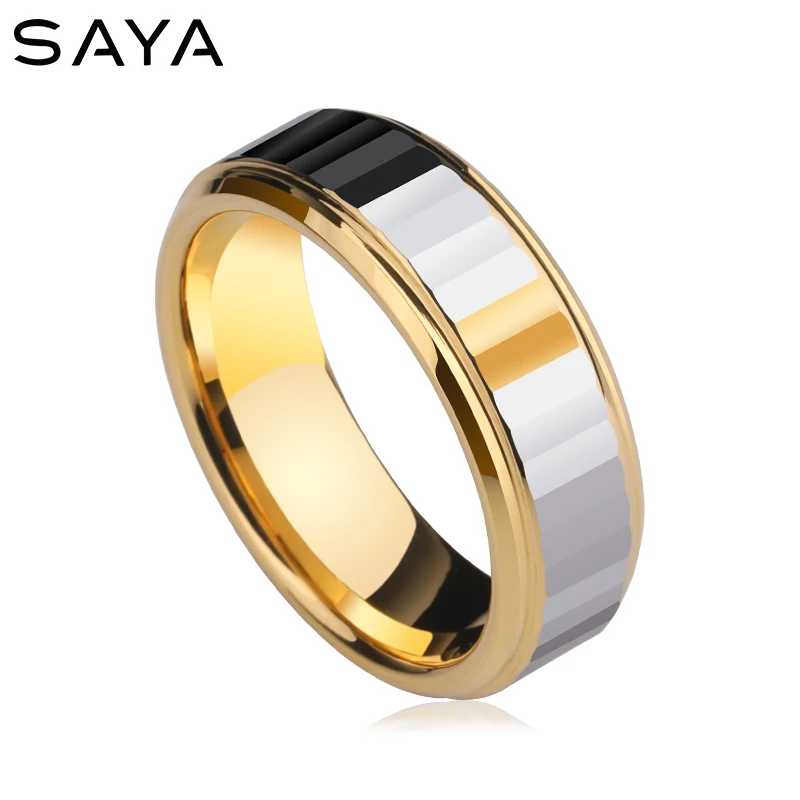 

4mm/7mm Width Tungsten Rings for Anniversary Women Men High Polished Gold Color Plating Inside, Free Shipping, Customized