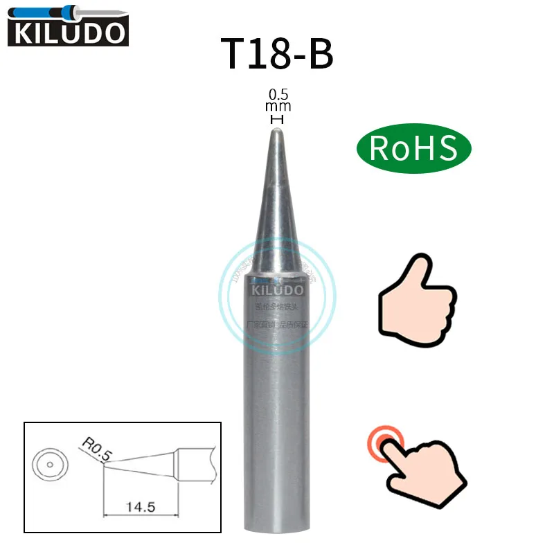 Kiludo 5 шт. T18-B паяльное жало для hakko fx-888/888D очищайте паяльника FX-8801/8802/8803 |