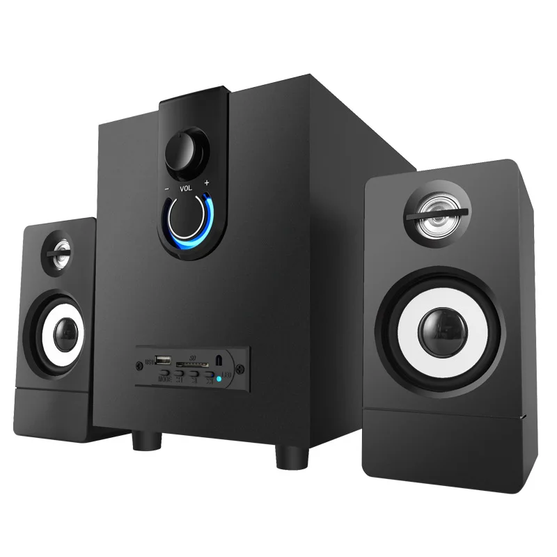 2.1 Active Wooden Multimedia Bluetooth Speakers Subwoofer Computer for Desktop PC Accessories Home Office