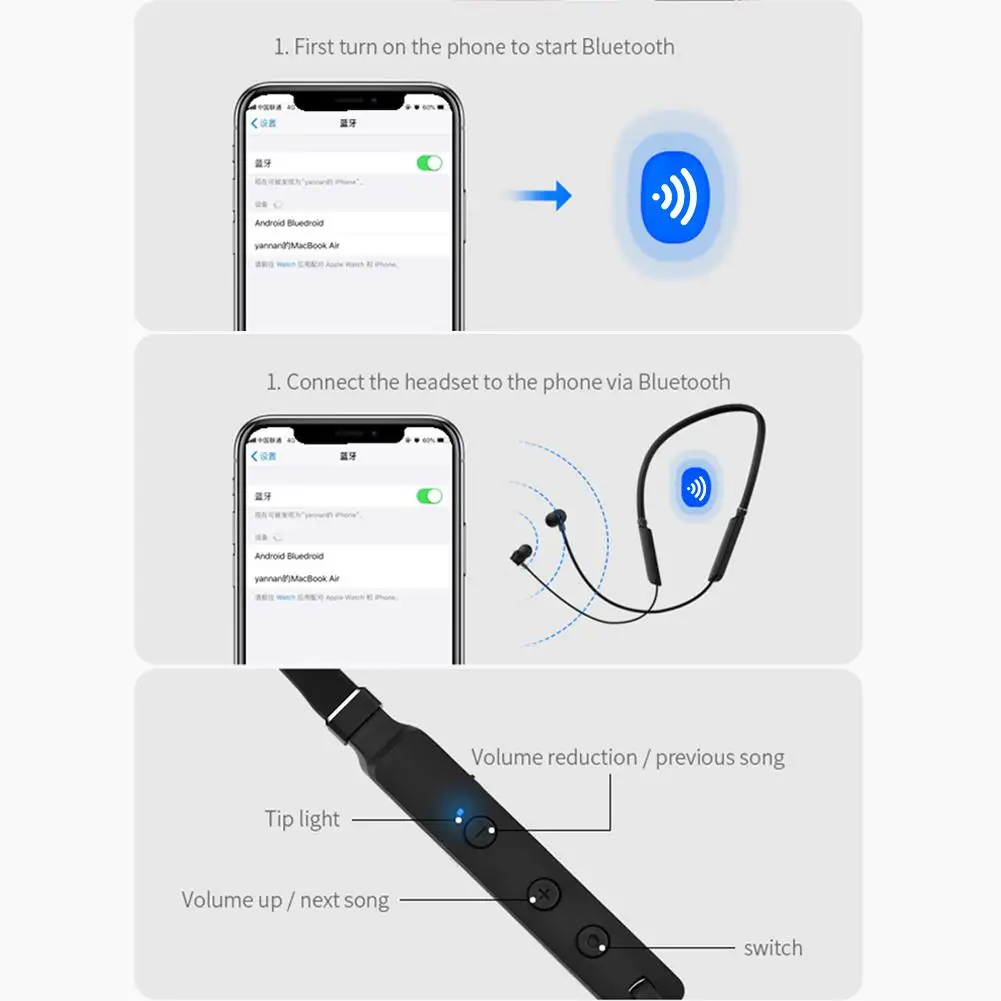 Q40 Bluetooth наушники 5 0 с креплением на шее тяжелый бас стерео бинауральная настоящая