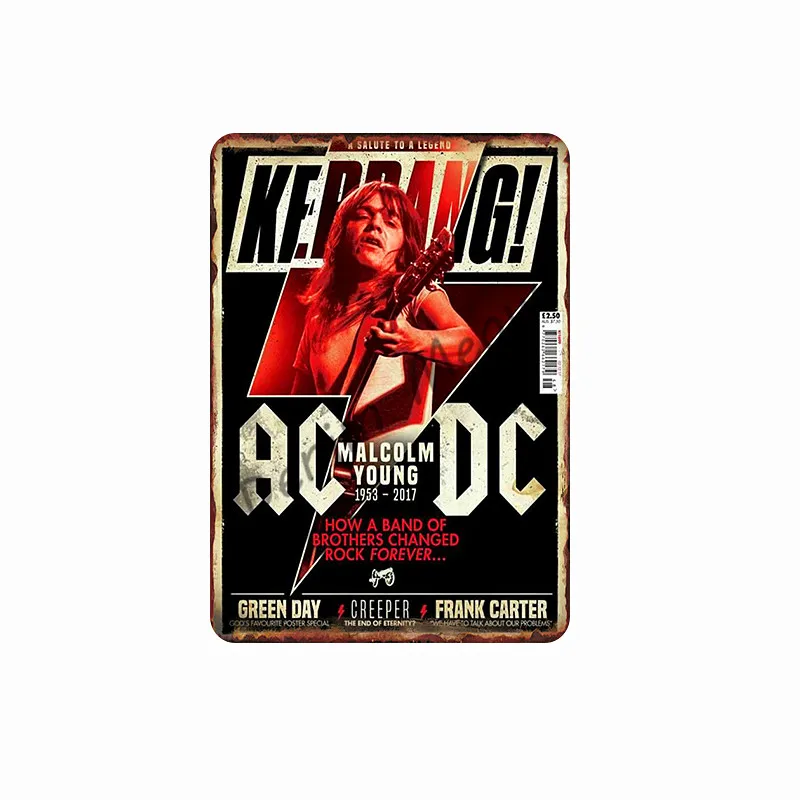 Горячая фильм знаменитостей Винтаж AC/DC аниме металлическая пластина Скалистые певцы с железной печатью настенные плакаты клуб кино казино домашний декор WY39 - Цвет: 7