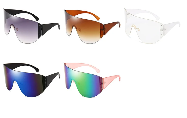 Негабаритные цельные солнцезащитные очки-маска женские очки винтажные очки Роскошные Брендовые мужские зеркальные градиентные оттенки солнцезащитные очки