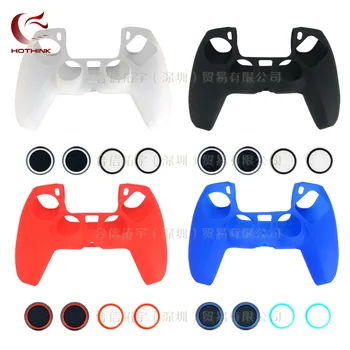 

Soft Silicone Gel Rubber Case Cover For SONY PS5 Controller Skin Protection Case Luminou joystick cap For PS5 Slim Gamepad